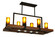 Grand Terrace Ten Light Oblong Pendant in Natural Wood,Wrought Iron (57|133419)