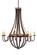 Barrel Stave Eight Light Chandelier in Black Metal (57|129824)