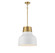 One Light Pendant in White with Natural Brass (446|M70115WHNB)