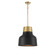 One Light Pendant in Matte Black with Natural Brass (446|M70115MBKNB)