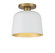 One Light Flush Mount in White with Natural Brass (446|M60067WHNB)