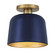 One Light Flush Mount in Navy Blue with Natural Brass (446|M60067NBLNB)