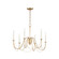 Plumette Six Light Chandelier in Gold Leaf (16|12166GL)