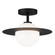 Saturn One Light Flush Mount in Black / Opal Glass (423|X60401BKOP)