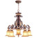 Villa Verona Six Light Chandelier in Hand Applied Verona Bronze w/ Aged Gold Leafs (107|8575-63)