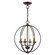 Arabella Four Light Convertible Chandelier/ Semi-Flush in Bronze w/Antique Brass Finish Candles (107|40914-07)