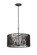 Morre Four Light Convertible Pendant / Semi Flush in Black Iron (33|507541BI)