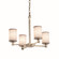 Textile Four Light Chandelier in Brushed Nickel (102|FAB-8420-10-WHTE-NCKL)