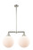 Franklin Restoration Two Light Island Pendant in Polished Nickel (405|209-PN-G201-12)