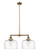 Franklin Restoration Two Light Island Pendant in Brushed Brass (405|209-BB-G713-L)