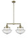 Franklin Restoration Two Light Island Pendant in Antique Brass (405|209-AB-G544)