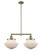 Franklin Restoration Two Light Island Pendant in Antique Brass (405|209-AB-G541)