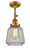 Franklin Restoration One Light Semi-Flush Mount in Brushed Brass (405|201F-BB-G142)