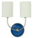 Scatchard Two Light Wall Lamp in Blue Gloss And Satin Nickel (30|GS775-2-SNBG)