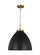 Wellfleet One Light Pendant in Midnight Black and Burnished Brass (454|CP1301MBKBBS)