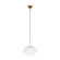 Lucerne One Light Pendant in Matte White and Burnished Brass (454|AEP1021BBSMWT)