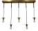 Juliette Five Light Island Chandelier in Antique Brass with Matte Black (8|4898 AB/MBLACK)