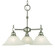 Taylor Three Light Chandelier in Brushed Nickel with White Marble Glass Shade (8|2439 BN/WH)