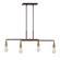 Piper Four Light Linear Chandelier in Black and Antique Brass (112|7116-04-51)