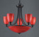 Arco Baleno Eight Light Chandelier in Dark Rust (45|419-5+3SC-DR)