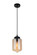 Glass One Light Mini Pendant in Black (401|5570P7C - Amber)