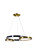 Deux Lunes LED Chandelier in Sun Gold & Black (401|1215P29-2-625)