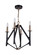 The Reserve Four Light Chandelier in Flat Black/Satin Brass (46|55534-FBSB)