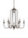 Boulevard Six Light Chandelier in Mocha Bronze Silver Wash (46|26726-MBS)