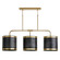 Barrow Three Light Island Pendant in Galvanized Black and True Brass (65|835631GB)