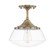 Schoolhouse One Light Semi-Flush Mount in Aged Brass (65|3533AD-134)