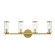 Revolve Four Light Bathroom Fixture in Clear Glass/Natural Brass (452|WV309044NBCG)