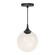 Nouveau One Light Pendant in Matte Black/Opal Matte Glass (452|PD505108MBOP)