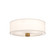 Theo Three Light Flush Mount in Aged Gold/White Linen (452|FM547924AGWL)