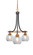 Paramount Three Light Chandelier in Matte Black & Brass (200|3413-MBBR-4102)