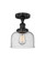 Edison One Light Semi-Flush Mount in Matte Black (405|616-1F-BK-G74)