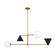 Cosmo Four Light Chandelier in Midnight Black and Burnished Brass (454|AEC1094MBKBBS)