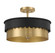 Three Light Semi-Flush Mount in Matte Black and Natural Brass (446|M60072MBKNB)