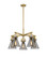 Downtown Urban Five Light Chandelier in Brushed Brass (405|411-5CR-BB-G411-7SM)
