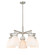 Downtown Urban Five Light Chandelier in Satin Nickel (405|410-5CR-SN-G412-7WH)