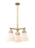 Downtown Urban Three Light Pendant in Brushed Brass (405|410-3CR-BB-G412-7WH)