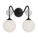 Celia Two Light Vanity in Matte Black/Opal Glass (452|VL415315MBOP)