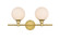 Cordelia Two Light Bath Sconce in Brass and frosted white (173|LD7317W19BRA)
