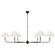 Piaf LED Chandelier in Aged Iron and Ebonized Oak (268|TOB 5454AI/EBO-L)