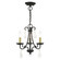 Daphne Three Light Mini Chandelier in Black with Antique Brass (107|40873-04)