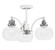 Easton Three Light Semi-Flush Mount in White & Brushed Nickel (200|1947-WHBN-202)