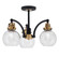 Easton Three Light Semi-Flush Mount in Matte Black & Brass (200|1947-MBBR-4102)