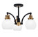 Easton Three Light Semi-Flush Mount in Matte Black & Brass (200|1947-MBBR-4101)