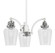 Easton Three Light Chandelier in White & Brushed Nickel (200|1943-WHBN-210)