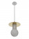 The Newport One Light Pendant in Brushed Brass/White (192|HF1951-BB-WHT)