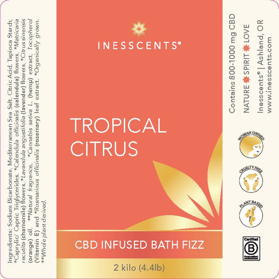 CBD Botanically Infused Bath Fizz - Tropical Citrus - 1 Gallon Bucket